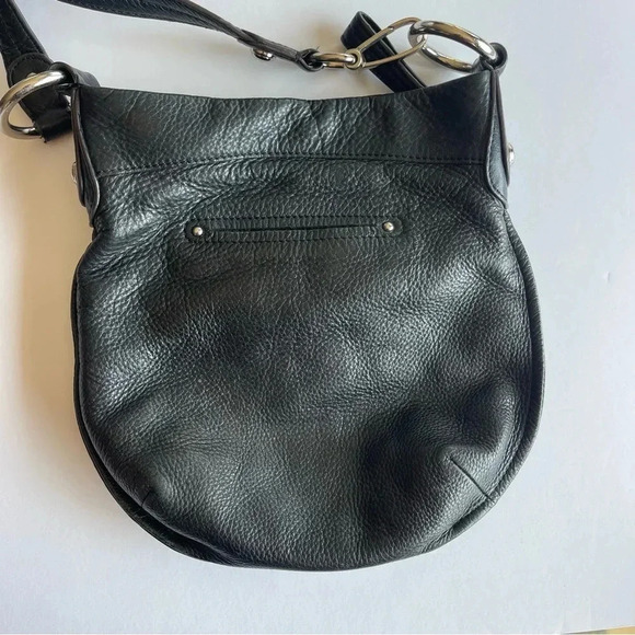 B MAKOWSKY Black Leather Crossbody with Silver Hardware - Preowned - Picture 9 of 12